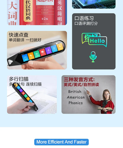 MD08 Smart Voice Translator 5.0" Screen Dictionary Translation Pen Scanner Text Scanning Translator 116 Languages for Learning