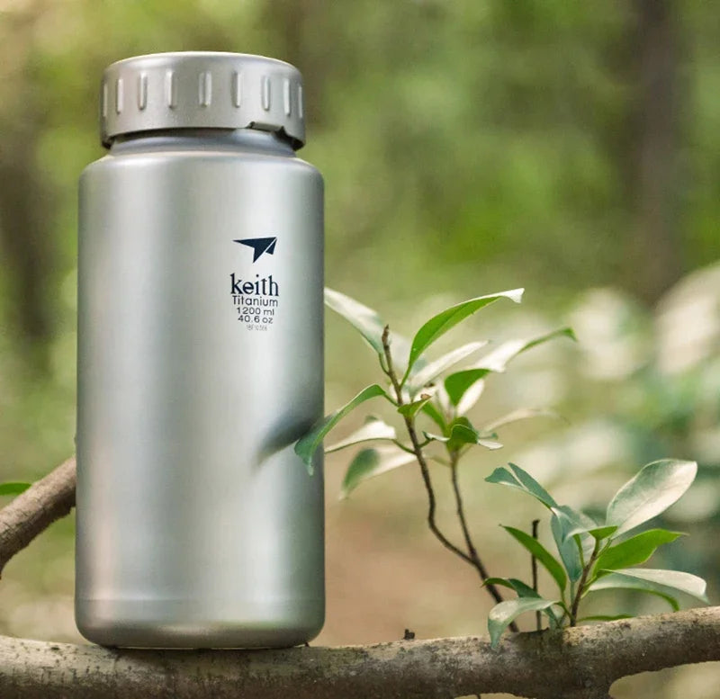 Keith Titanium Sports Bottle 0.9L/1.2L Large Capacity Kettle Outdoor Camping Drinkware Wide Mouth Non-threaded Water Bottle