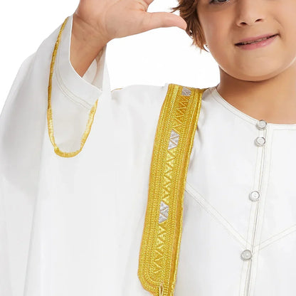 Muslim Saudi Arabian Boy Abaya Children Praying Islamic Clothing Kimono Middle Eastern Teen Dress Dubai New Fashion Classic