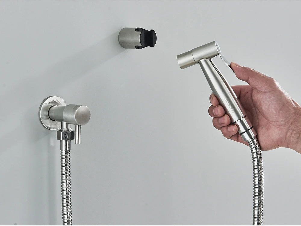 Brushed Gold Handheld Toilet Bidet Sprayer Stainless Steel Bidet Shower Hygienic Shower Wall Toilet Bidet Sprayer Cold Water