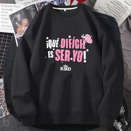 Sweat-shirt RBD Rebelde Tour Femme « I Que Dificil Es Ser Yo » à capuche, style Harajuku Streetwear, vêtements d'automne