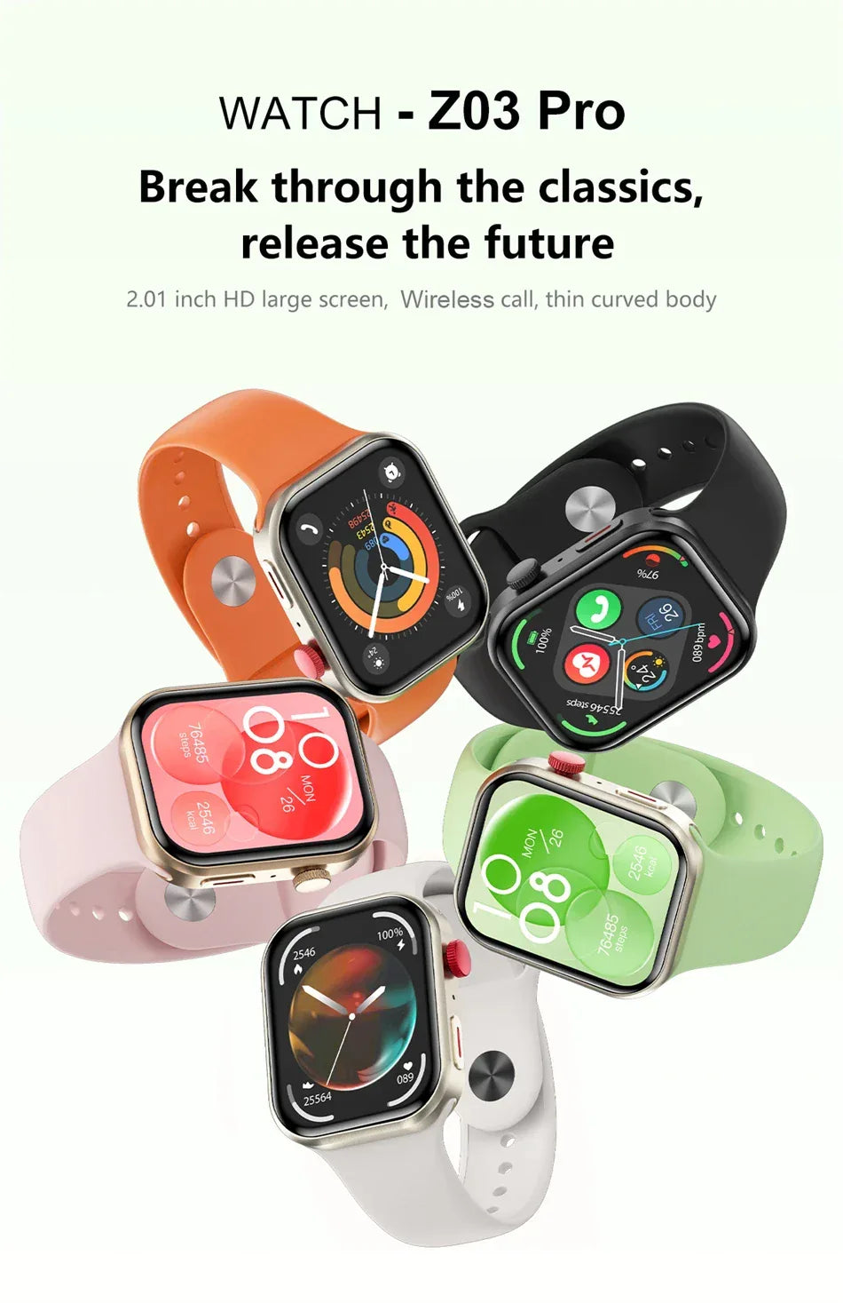 LIGE New Heart Rate Health Smartwatch Men Women 2.01" Bluetooth Call Music Smart Watches Ladies Sports Fitnesss Smart Watch Gift