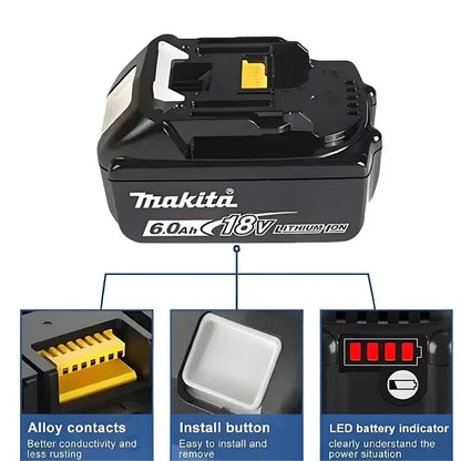 Makita 18V battery for Makita 18V power tools The 18V Makita BL1860B rechargeable battery can replace BL1850B LXT400