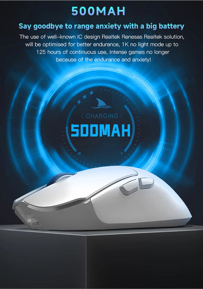 Darmoshark M3 Gaming Mouse Dual Mode 8K Wireless Tri-Mode PAW3395 Big Hand Macro Game Mouse 26000 DPI Lightweight Mice