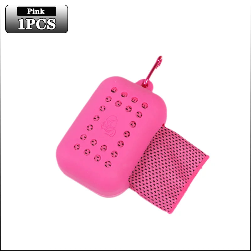 10PCS Portable Mini Silica Gel Set Cold Towel Polyester Fiber Outdoor Cooling Towel Fitness sports gym Run quick Dry Cool Towel
