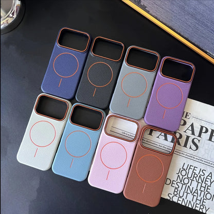 Lichee Pattern Magnetic 17promax Case for IPhone 17 Pro Max 16 14 15 Plus 13 12 17 Air Pro Max 11 for Magsafe Soft Cover