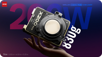 ZHIYUN MOLUS X200 RGB X200 Bi-color LED Video Light 200W High Brightness Adjustable Color Temp APP Control for Vlogging Filming