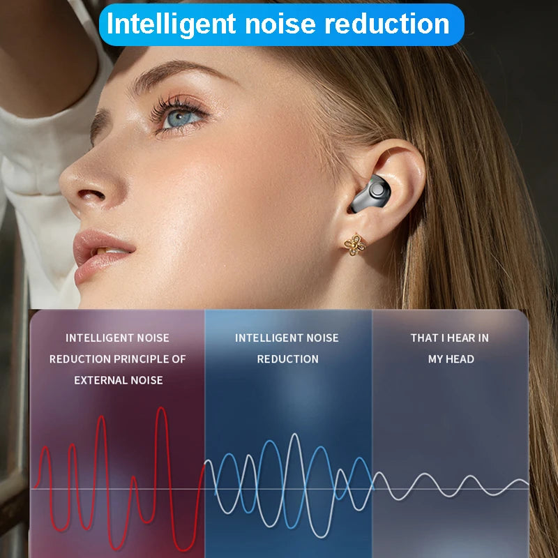 Invisible Sleep Earphones Bluetooth 5.3 Headphones IPX5 Waterproof Noise Reduction Earbuds Touch Control Wireless Headsets