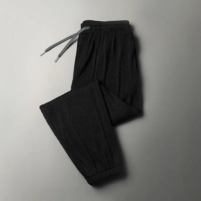 Summer Ice Silk Ultra-thin Ice Silk Pants Men's Loose Casual Pants Quick-drying Harajuku Fashion Pants Men's Thin Trousers