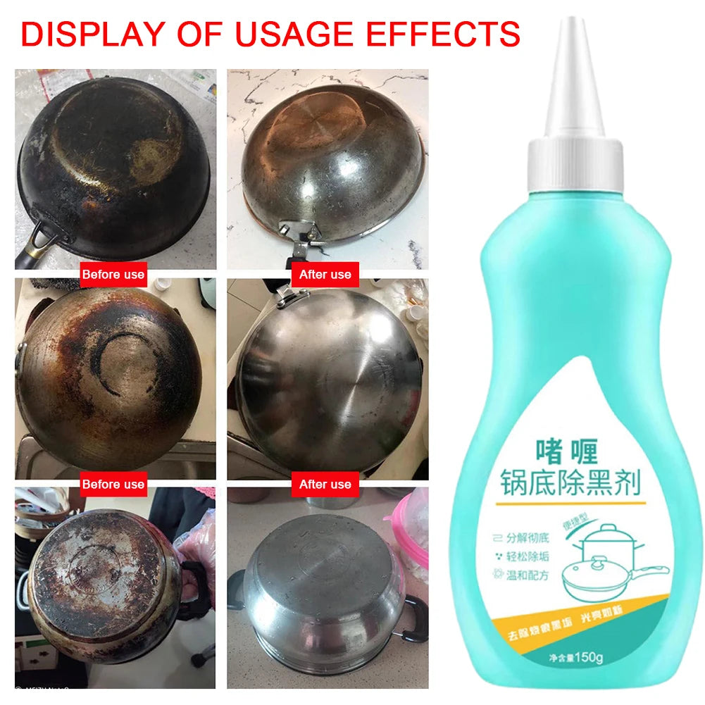 150g PotBottom Cleaning Gel Stainless Steel Cleaner for Bottom of Pots and Pans Pot Gel Cleaner Effortless for Burned Cookware