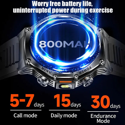 2026 800mAh Super Capacity Battery Adult Men Smart Watch 1.8-inch Large Screen Bluetooth Call IP68 Waterproof SmartWatch Sports