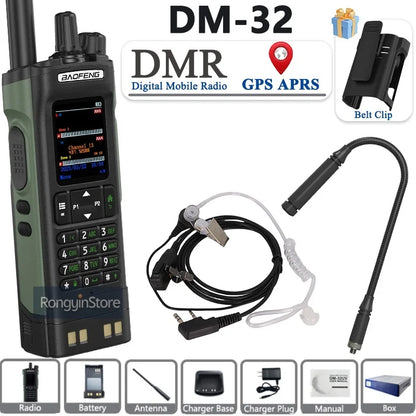 BAOFENG DM-32 with Belt Holster DMR Radio Digital Walkie Talkie GPS APRS 999 Channel Dual Mode Analog Dual Time Slot For Hiking
