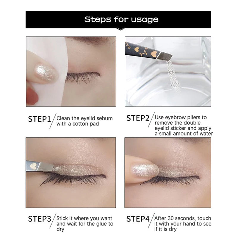 360pcs Makeup Clear Gray Beige Eyelid Stripe Big Eyes Invisible Double Fold Eyelid Shadow Tape Sticker Beauty Tool