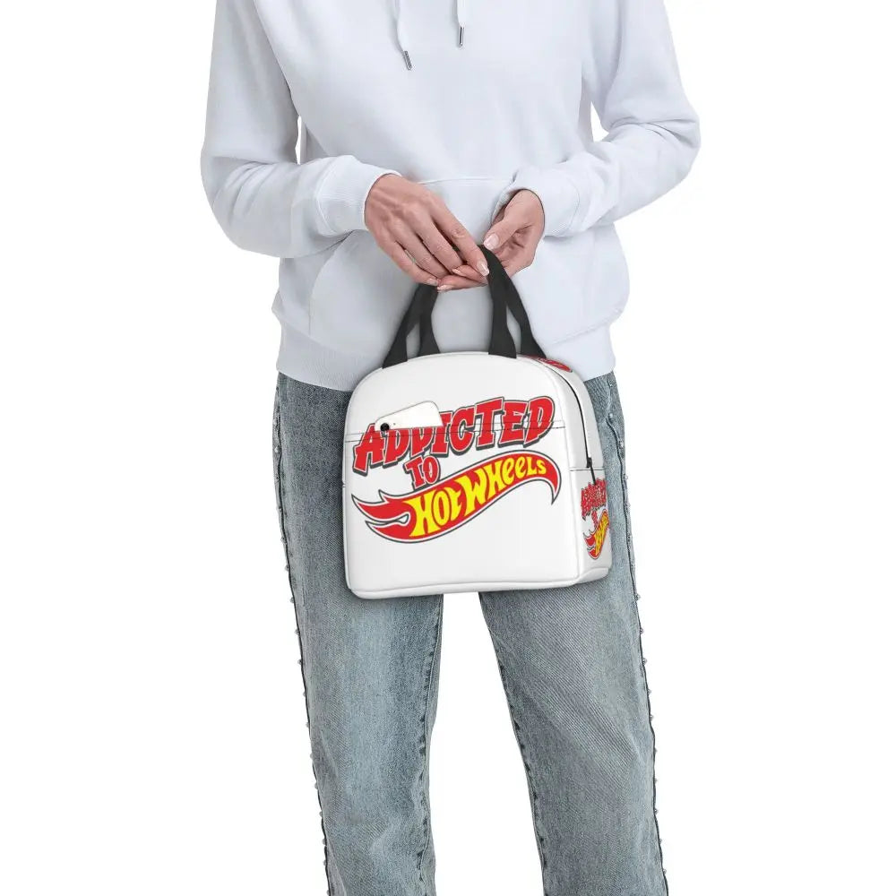 Custom Hot Wheels For Fans Thermal Insulated Lunch Bag Cartoon Sport Car Portable Lunch Container Travel Multifunction Food Box
