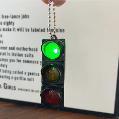 New Signal Traffic Light Keyring LED Pedestrian Safety Light Keychains Pendant Key Ring for Backpack Key Drivers Car Accessories