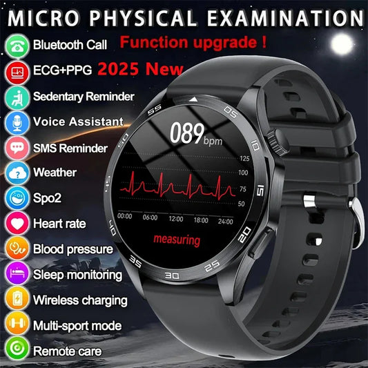 2025 New Blood Pressure Smart Watch Men ECG Monitoring Heart Rate Monitor Women Smartwatch BT Call Fitness Tracker Sport Watches