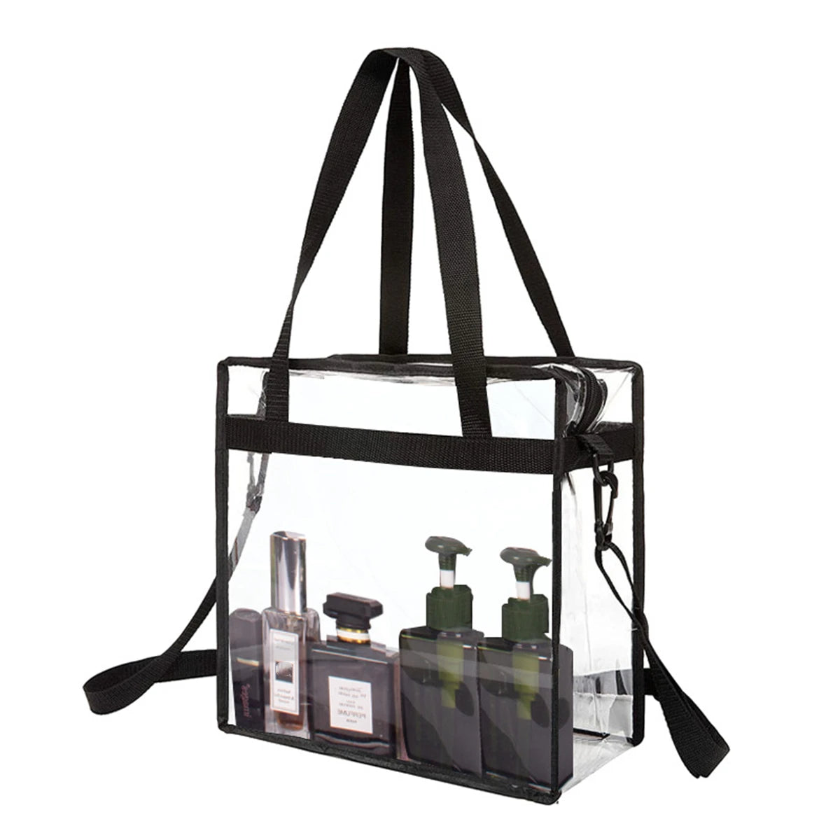 Summer Waterproof PVC Tote Bags Transparent Lady Shoulder Bag Girl Clear Color Handbag Messenger Ins Beach Bag Square Shape