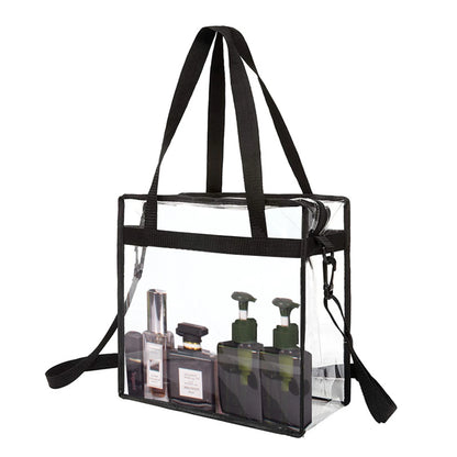 Summer Waterproof PVC Tote Bags Transparent Lady Shoulder Bag Girl Clear Color Handbag Messenger Ins Beach Bag Square Shape