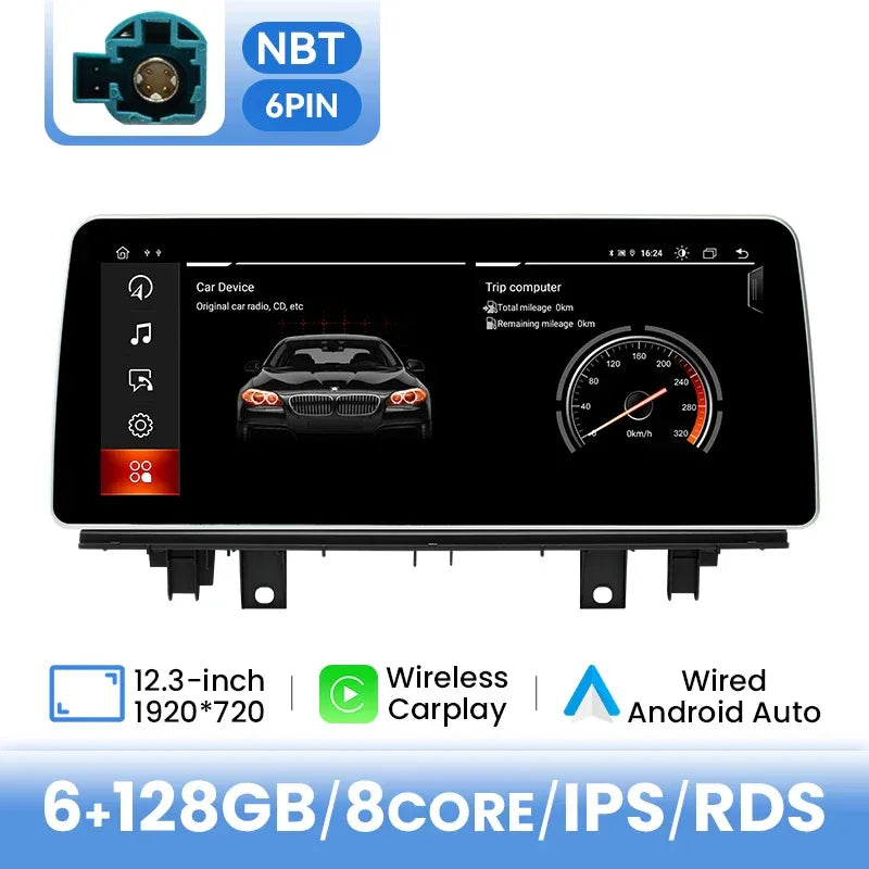 Wireless Carplay Android 12 12.3 Inch IPS 1920*720P Car Multimedia Player For BMW X1 F48 2016 2017 NBT System 4G Wifi Navigation