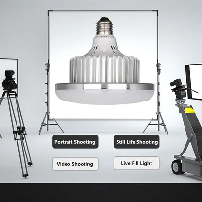 85W LED Photographic Lighting Bulbs E27 Base Lamp With Remote Control Dimmable Daylight Bulb For Photo Studio Softbox