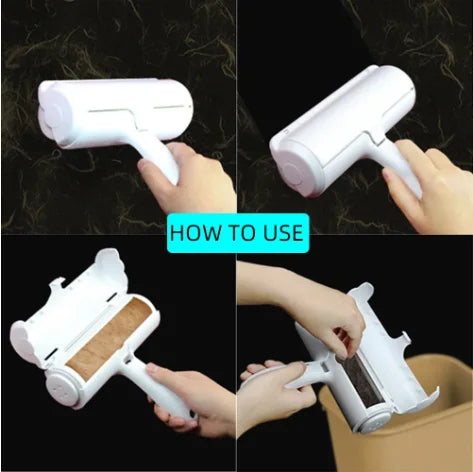Pet Hair Remover for Cats and Dogs Reusable Self-Cleaning Cotton Plush Roller Set Suitable for Beds Sofas Carpets Cat Beds