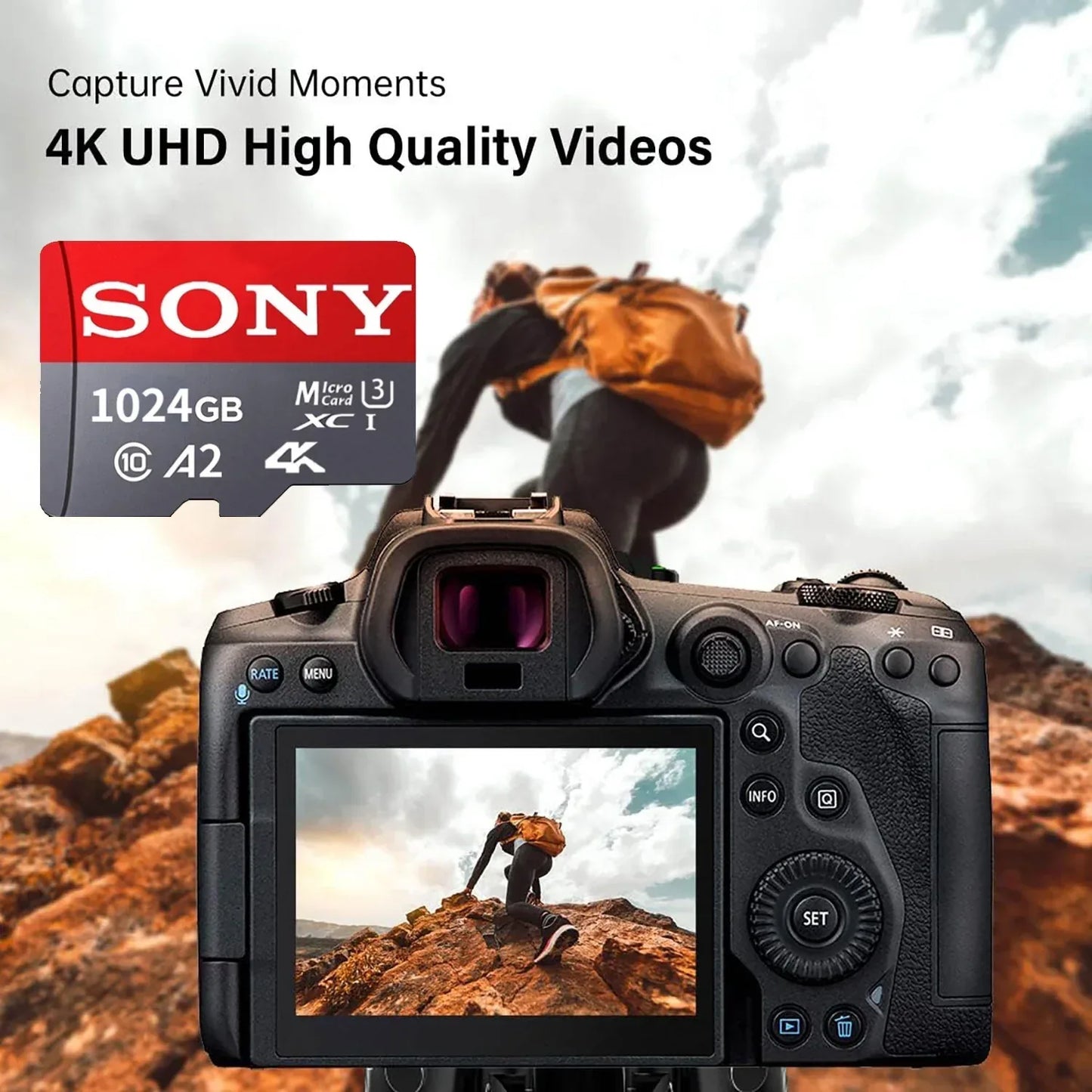 SONY SD Memory Card Extreme Micro Mini SD Card 1TB 512GB128GB 256GB 32GB 64GB U3 A2 TF Flash Cards for Xiaomi Phone Camera PC