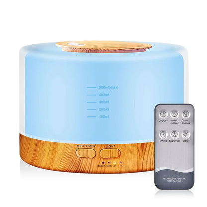 Ultrasonic Cool Mist Humidifier, Aroma Essential Oil Diffuser 7 Color Night Light with Bluetooth Music Speaker, Auto Shut Off
