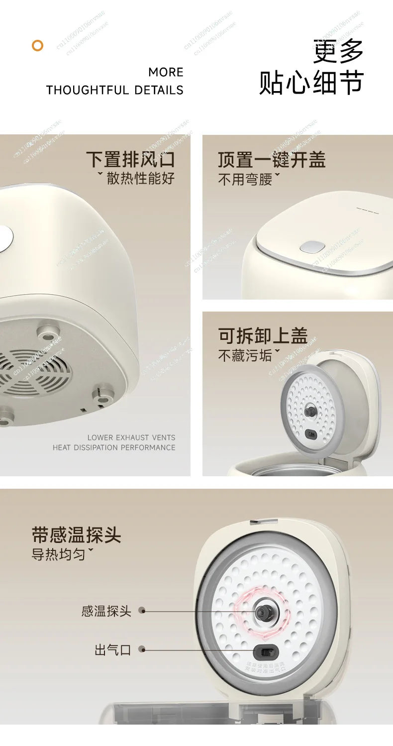 Rice cooker stainless steel 0 coated 3-4 people mini household rice soup separation 2-3 people rice cooker