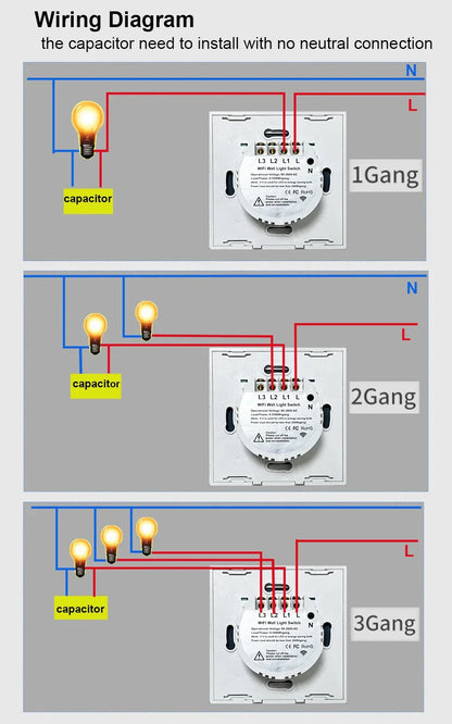 Tuya Wifi EU Smart Switches 1/2/3/4Gang Touch Light Switch Wall Sensor 433mhz RF Switches Smart Life for Alexa Google Home Alice