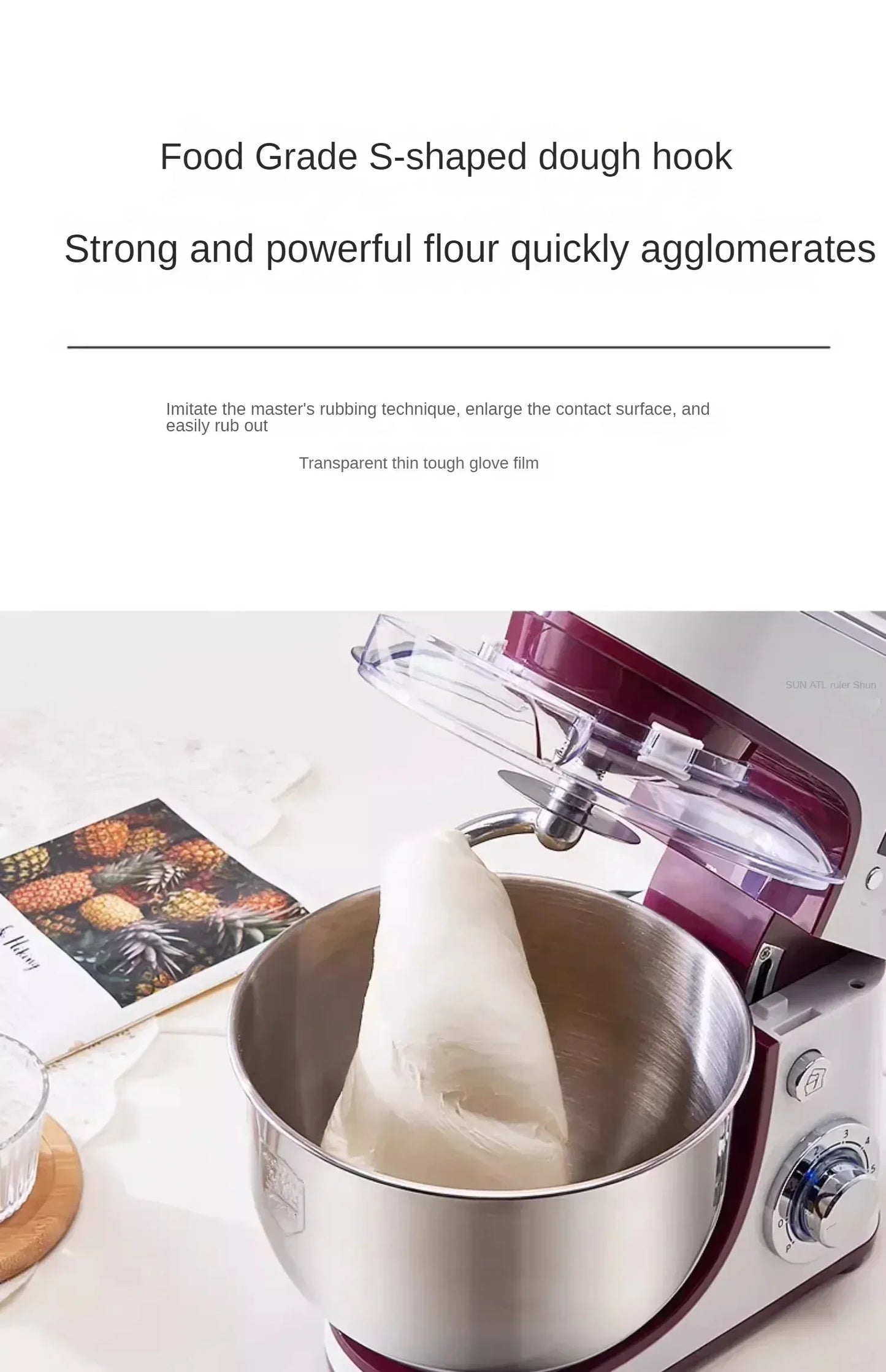 Desktop Egg Beater Electric Household Baking Chef Machine Cream Beater Small Mixing and Noodle Cover Commercial Stand Mixer