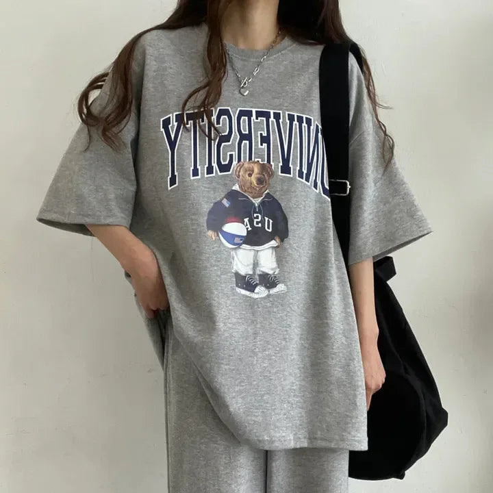 Cartoon Long Sleeve Tracksuits autumn Fashion Casual Sportswear Two Piece Pants Sets Female Large Size Women Suits 2024