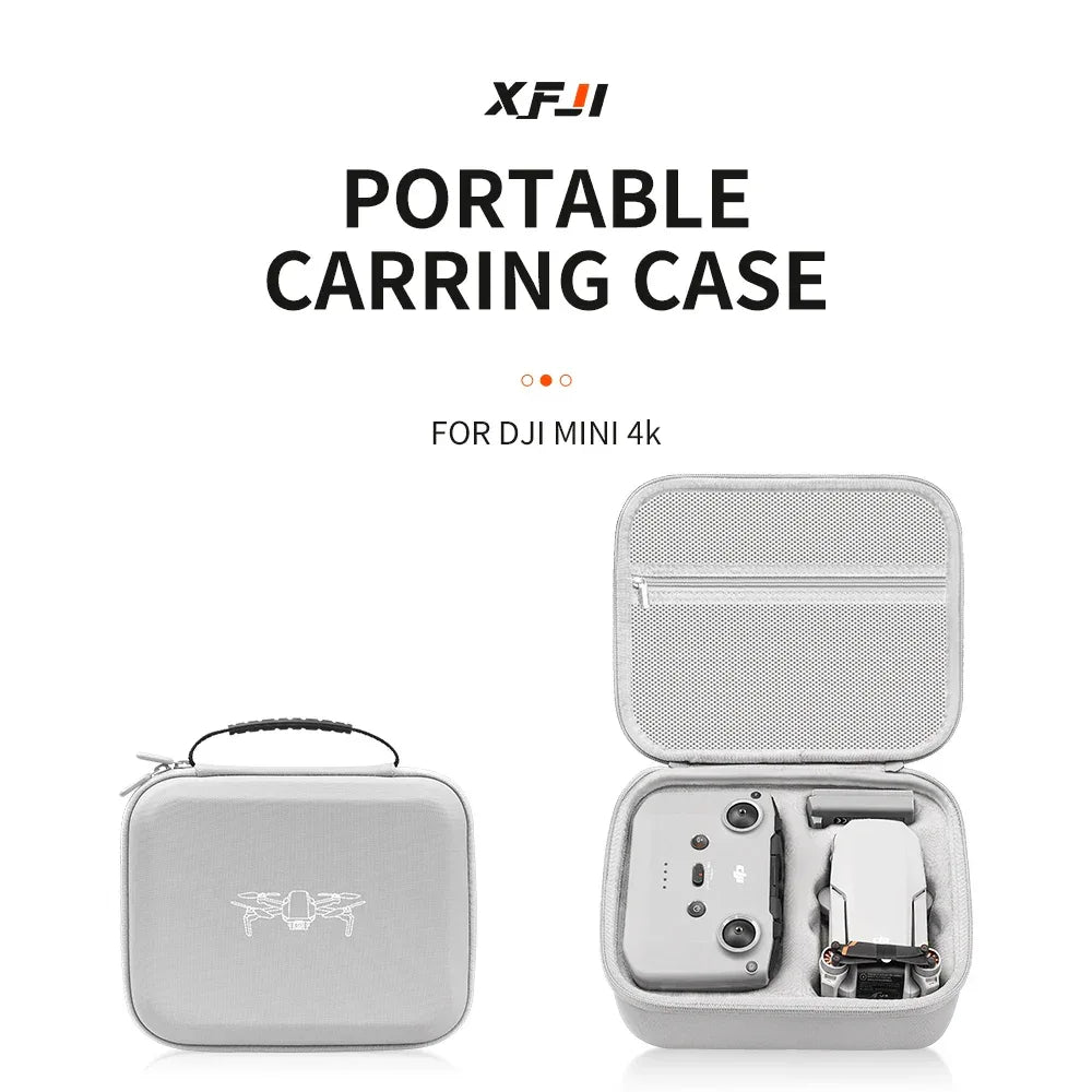 XFJI Storage Bag Protective Carrying Case PU Leather Handbag for DJI Mini 4K/Mini 2SE/Mini 2 Drone Controller Accessories