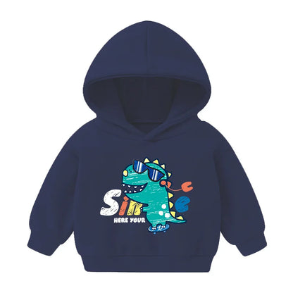 1pcs Boys Girls Thick Velvet Cartoon Tees Kids Solid Casual Fashion Warm Autumn Winter Sweatshirt Hoodie Baby Cloths Infant Tops