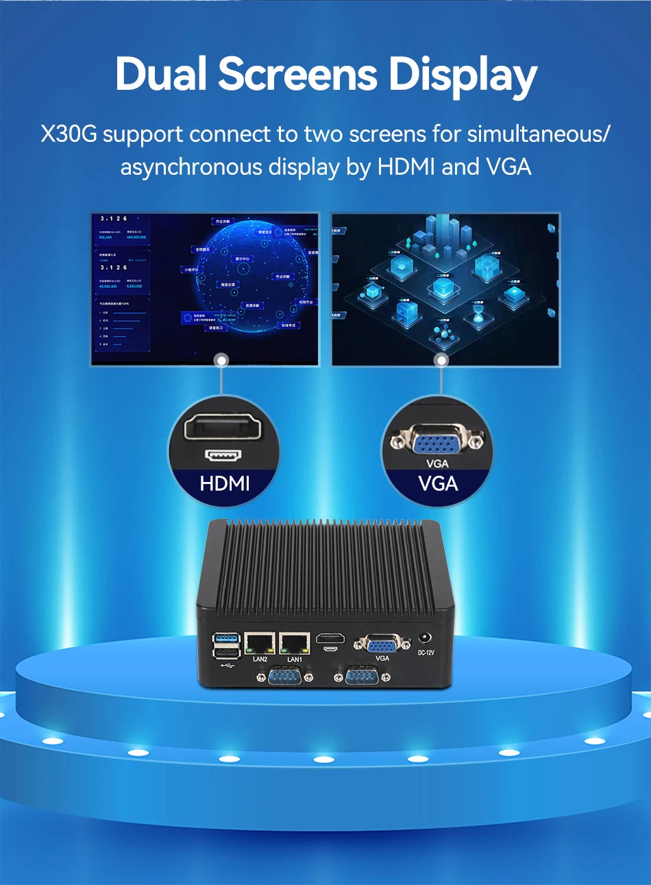 Fanless Industrial Mini PC Pentium J2900 4x Serial Ports RS232 RS485 2x Gigabit Ethernet Mini PCIe WiFi 4G LTE SIM Windows Linux