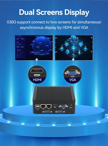 Fanless Industrial Mini PC Pentium J2900 4x Serial Ports RS232 RS485 2x Gigabit Ethernet Mini PCIe WiFi 4G LTE SIM Windows Linux