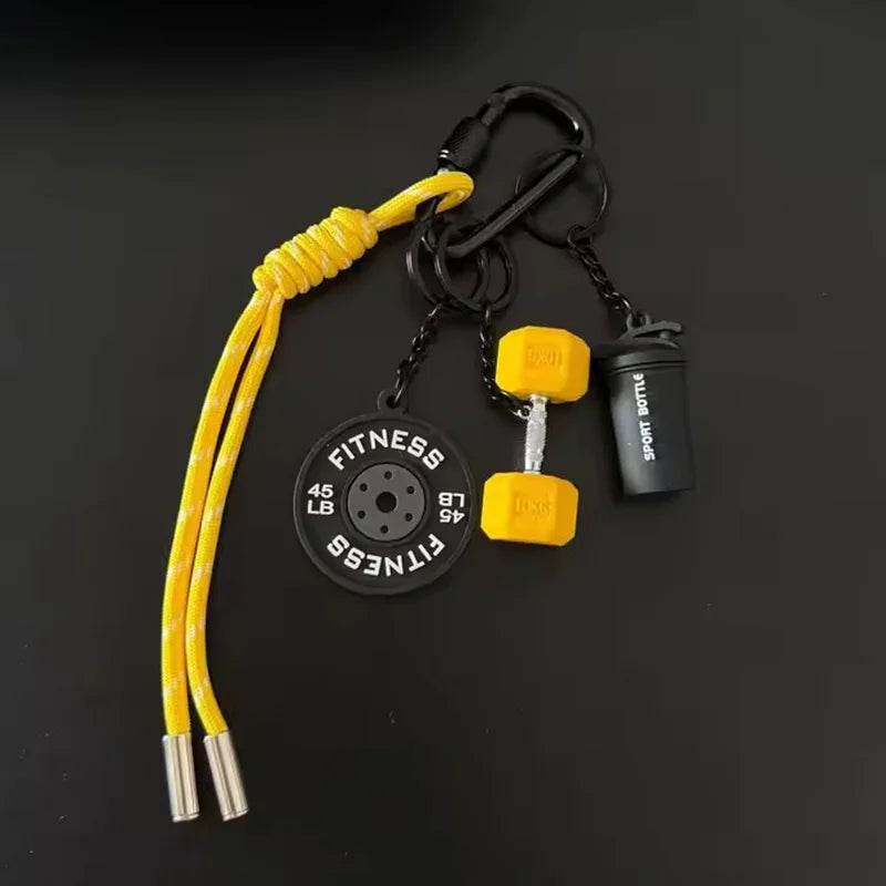 Fitness Keychain Gym Lover Barbell Key chain Weightlifting Keyring Silicone Weight Plate Gym Gifts Workout Gifts Bag Charm Backp