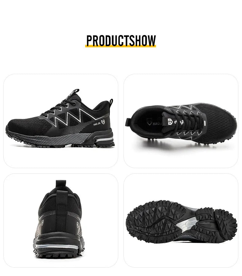 Oulylan Puncture Proof Work Safety Boots Man Breathable Work Shoes Male Men's Fashion Safety Shoes  Steel Toe Sneakers