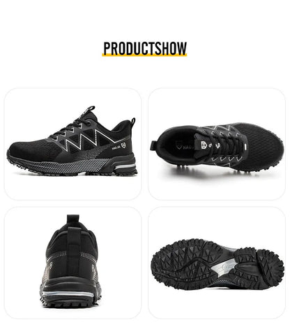 Oulylan Puncture Proof Work Safety Boots Man Breathable Work Shoes Male Men's Fashion Safety Shoes  Steel Toe Sneakers