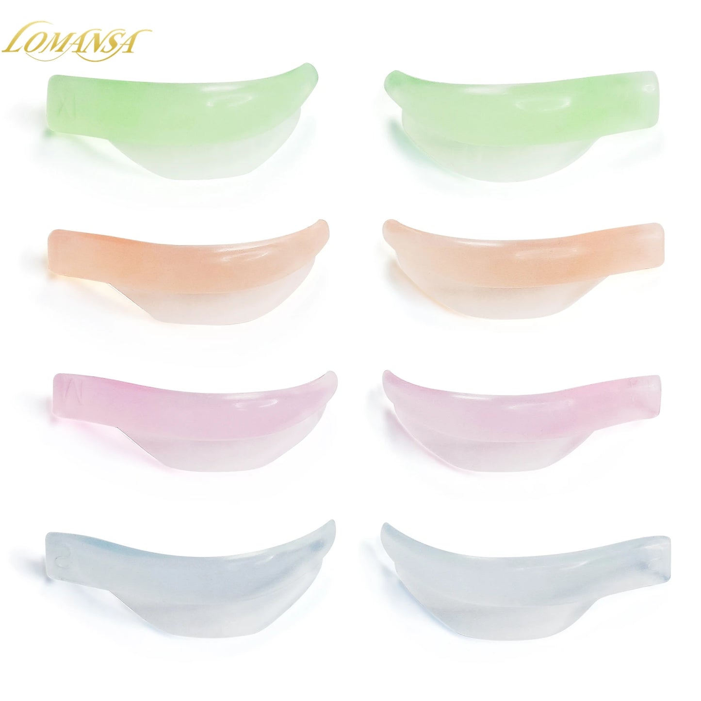 Lomansa 4 Pairs L Curl Silicone Eyelash Perm Rod Shield Sticky Lash Lift Pad Lifting 3D Eyelash Curler Accessories Makeup Tool