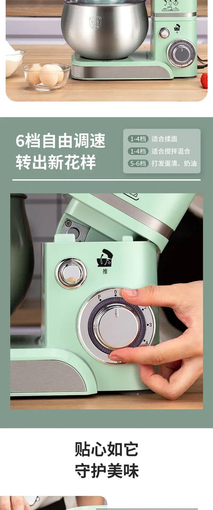 Small Household Chef Machine. Whip Cream Stirring. Multi-Function Dough Mixing. Cake Mixer. Stand Mixer.