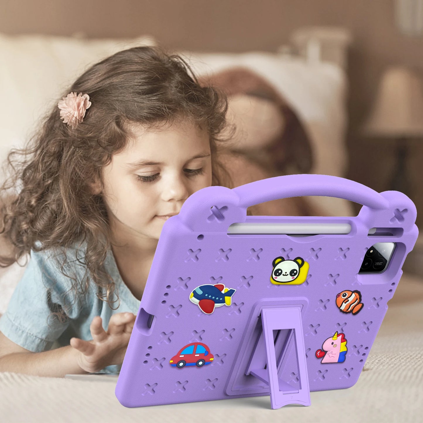 Cute Bear EVA Case For Official Xiaomi Pad 8 7 Pro 2025 11.2 Built-in Kickstand Kids Funda Cover Shockproof With Portable Holder