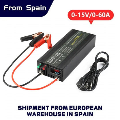 12V 60A 100Ah Solar Large Charger Current Voltage Adjustable for Lifepo4 Universal Chargers Outdoor power supply