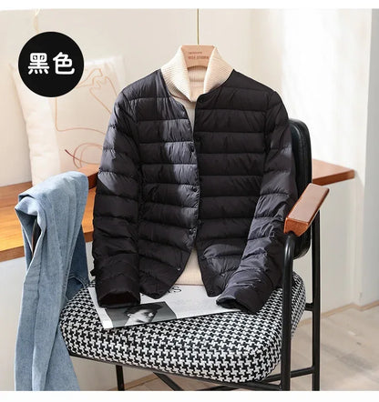 Light Down Coat Spring Autumn Warm Women White Duck Down Slim Jackets Female Fashion Ultra Lightweight Packable Puffer Coats