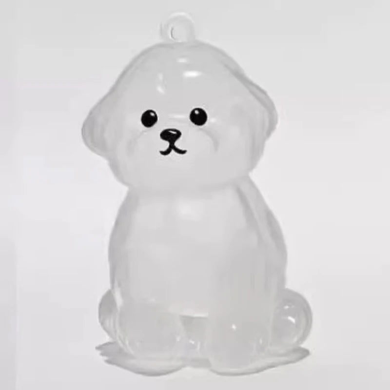 Cute Clear Puppy Hair Memorial DIY Pendant Keychain Decor Keepsake Capsule Pet's Dog Fur Container Pet Lovers Home Display Gifts