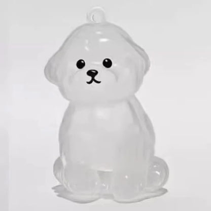 Cute Clear Puppy Hair Memorial DIY Pendant Keychain Decor Keepsake Capsule Pet's Dog Fur Container Pet Lovers Home Display Gifts