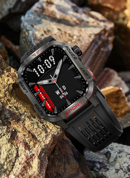 2026 New LED flashlight Military Smart Watch Men IP68 GPS Outdoor Sports Fitness Tracker Health Monitor 2.01" BT Call Smartwatch