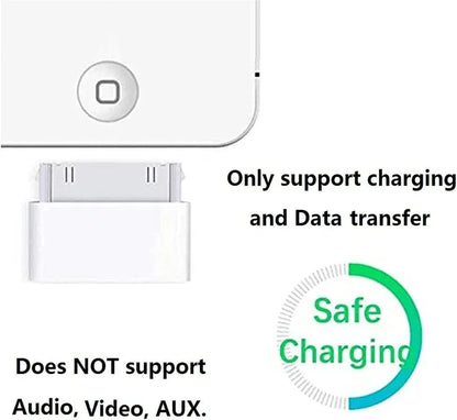 2pc Lighting To 30Pin Adapter 8Pin Male To 30 Pin Female Charging Sync ConverterFor IPhone 4 4S IPad 2 3 IPod Touch ChargerCable