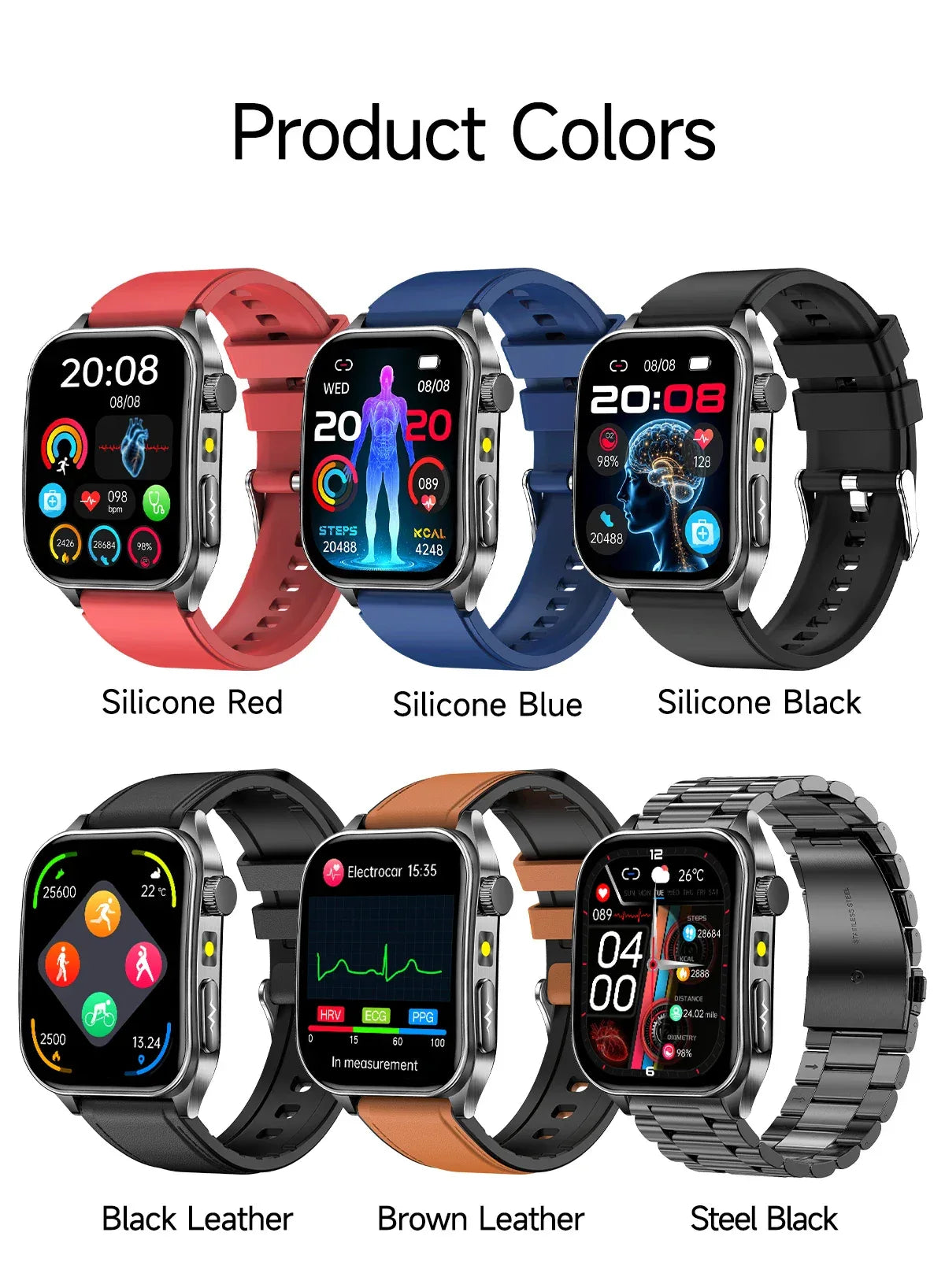 LIGE New Accurate ECG+PPG Smart Watch Laser Therapy Blood Lipid Uric Acid BP Heart Health Analysis BT Call Smartwatch Men Women