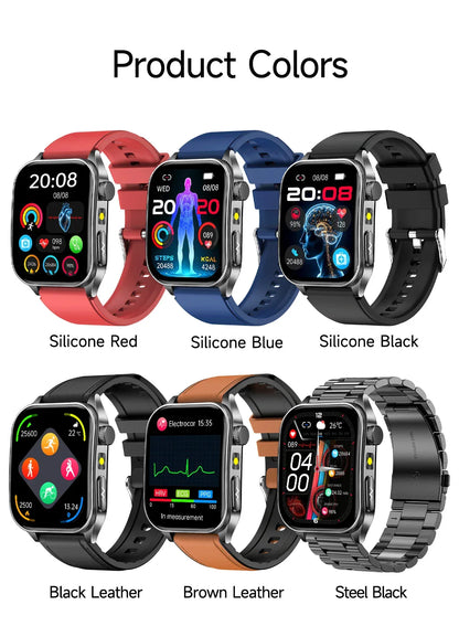 LIGE New Accurate ECG+PPG Smart Watch Laser Therapy Blood Lipid Uric Acid BP Heart Health Analysis BT Call Smartwatch Men Women