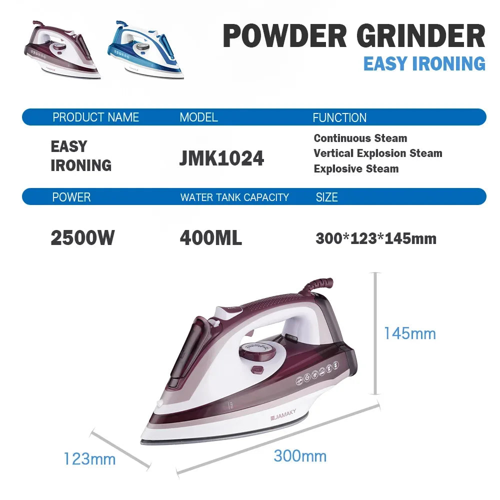 2500w High-power Steam Iron Household Electric Iron Steam Hand-held Small Ironing Clothes Dry And Wet Dual-use Electric Iron